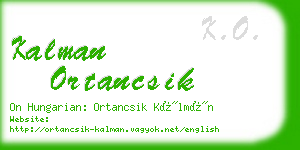 kalman ortancsik business card